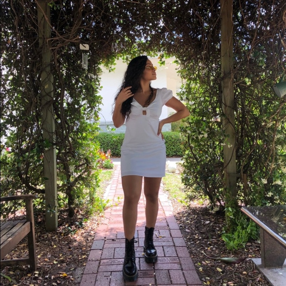 @Wildfable @targetstyle White Tie-Front Mini Dress